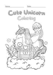 Cute Unicorn Coloring Book
