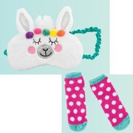 Sleep Mask & Socks Gift Set - Llama