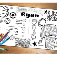 Sports Personalized Activity Sheet