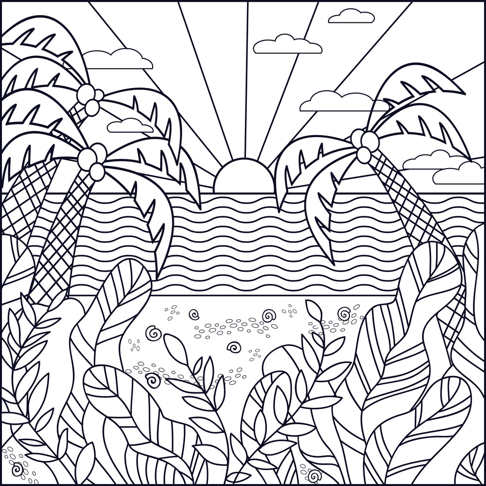 FREE Beach Coloring Page