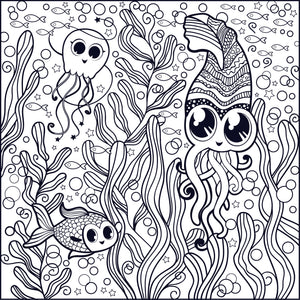FREE Cute Sea World Coloring Page