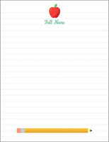 Apple & Pencil Personalized Notepad
