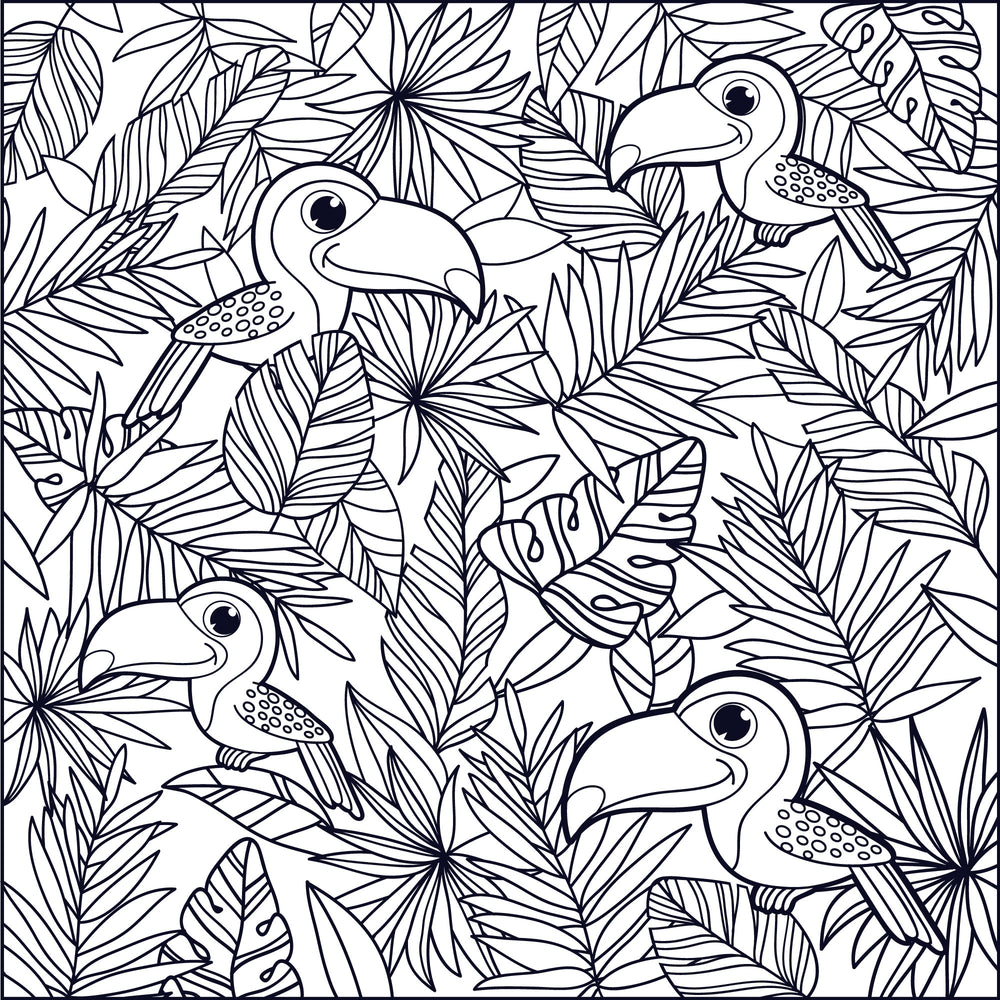 FREE Toucan Forest Coloring Page