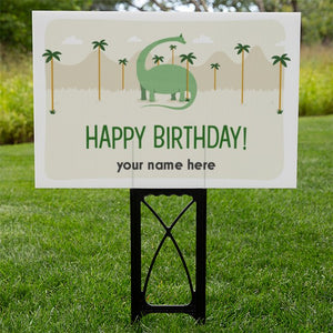 Happy Birthday Yard Sign - Dinosaur