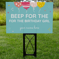 Happy Birthday Yard Sign - Beep Girl
