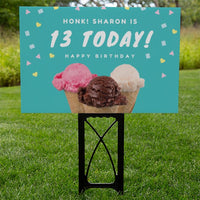 Happy Birthday Yard Sign - Ice Cream
