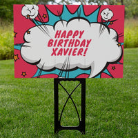 Happy Birthday Yard Sign - Comic
