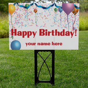 Happy Birthday Yard Sign - Balloons