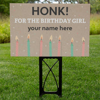 Happy Birthday Yard Sign - Honk Candles
